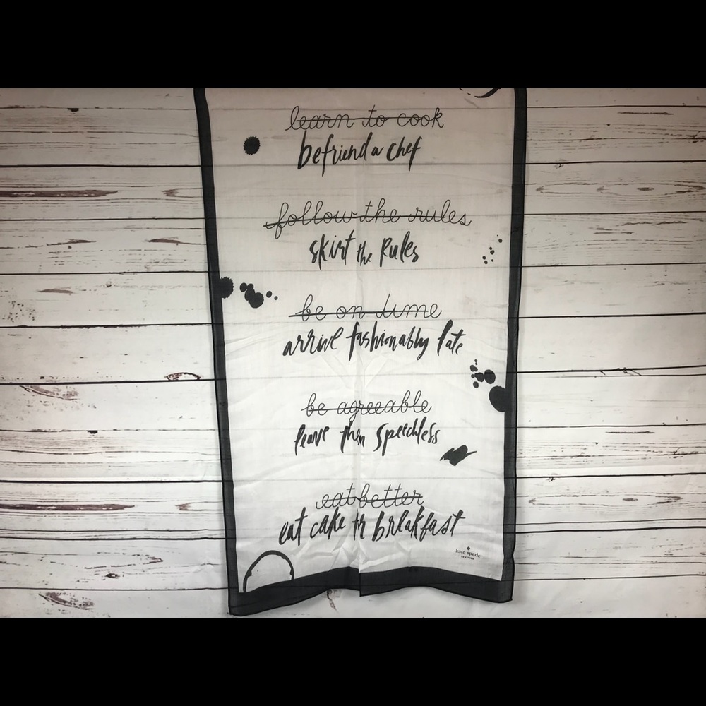 Kate Spade New Resolutions Scarf-Black/White - Picture 2 of 7
